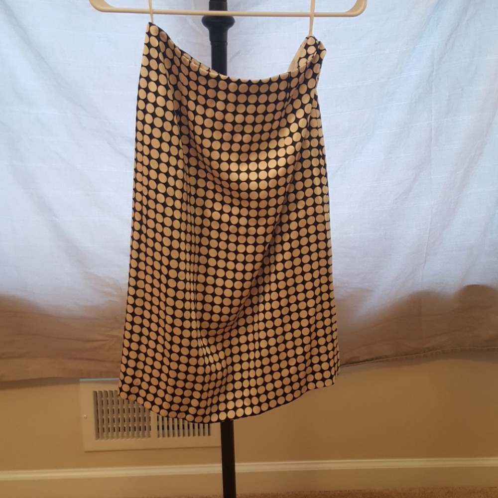 Banana Republic White polka dot navy blue skirt